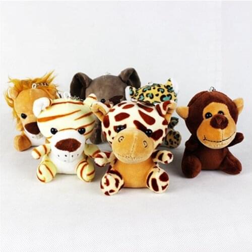 Simulation cartoon forest animals Plush toy pendant keychain bag decoration 10cm plush stuffed soft doll kids christmas gift