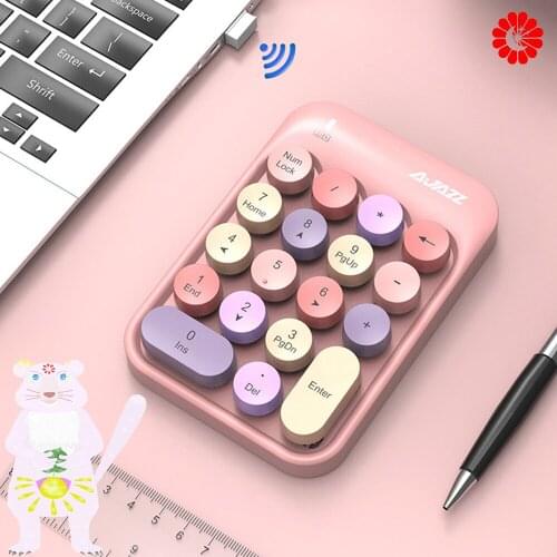 Partable Mini 18 Keys Wireless Number Numeric Keypad Digital Keyboard 2.4G Mini Computer PC Keypad External USB Receiver