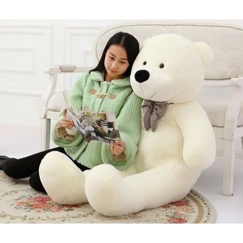 Fillings toy white Teddy bear plush toy stuffed bear large 120cm soft doll throw pillow Christmas gift b2803