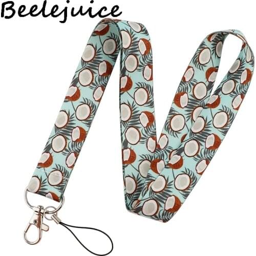 Drinks Coconut Juice Neck Strap Lanyard keychain Mobile Phone Strap ID Badge Holder Rope Key Chain Keyrings Gift Webbings Ribbon