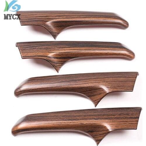 Pine Wood Grain Car Accessories ABS Interior Door Handle Trim For Toyota Land Cruiser Prado FJ150 150 2010-2018 4pcs