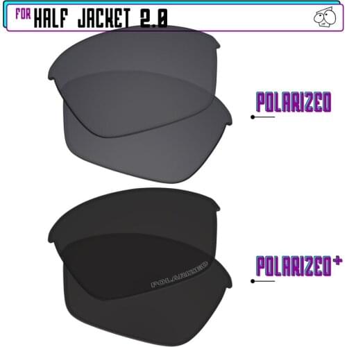 EZReplace Polarized Replacement Lenses for - Oakley Half Jacket 2.0 Sunglasses - BlackP Plus-BlackIRP