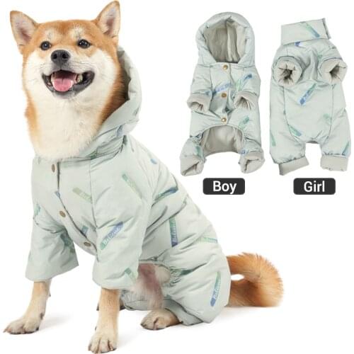 Real Feather Down Jacket for Dogs Waterproof Super Warm Clothes for Small Medium Dogs Snowsuit Winter Overalls for Girl/Boy Dogs