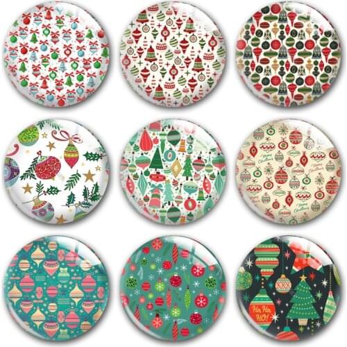 Handmade X-Mas Christmas Bell Lights Winter Round Photo Glass Cabochons Demo Flat Back DIY Jewelry Making Findings Accessory