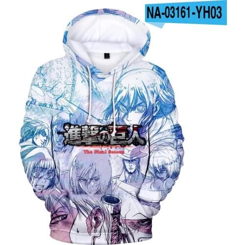 Attack on Titan Hoodies Men/women Anime Sweatshirts Harajuku Hip Hop Styles 3D Print Hoodie Childrens Mens Hoodies Sweatshirt