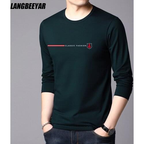 Top Quality New Fashion Brand 95% Cotton 5% Spandex t Shirt For Men O Neck Plain Slim Fit Long Sleeve Tops Casual Men Clothes