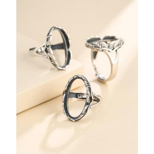 10*20mm 925 STERLING SILVER women Semi Mount Bases Blanks base blank Pad ring Setting wedding jewelry findings diy A5911