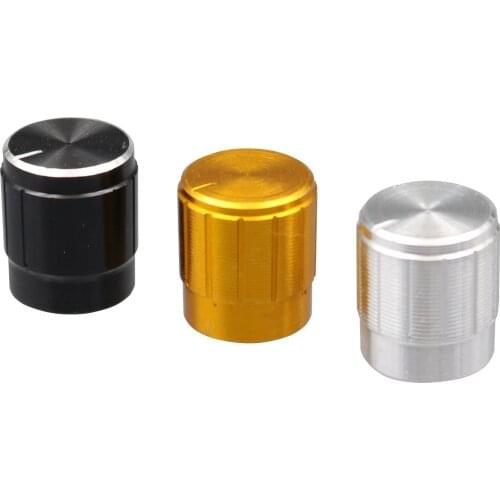 10Pcs Aluminum Shell Hole 6mm Potentiometer Tuning Switch Knob Cap