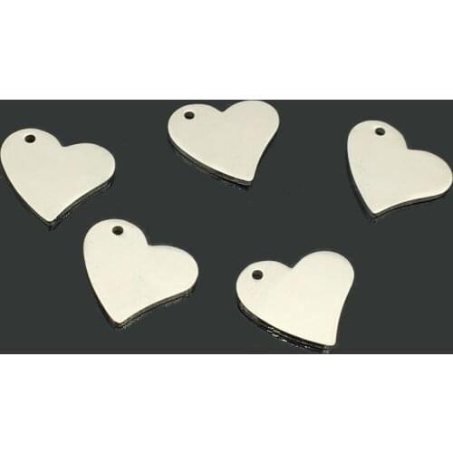 10pcs Heart Stainless Steel Jewelry Small End Pendant 316L Stainless Steel One Hole Love Ending Charm for DIY Jewelry Making