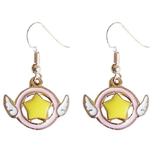 20 pair /lot fashion jewelry metal enamel star wand card captor Earrings