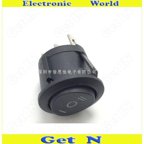 20pcs KCD1-105 6A/250V 23*20MM Rocker Switches 3P 3Files Power Round Button Switch Black