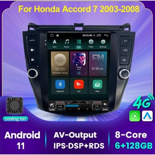 4G LTE RDS DSP Android 11 Car Audio Car Video Player Car Multimedia Player For Honda Accord 7 2003-2008 Navigation GPS NO DVD