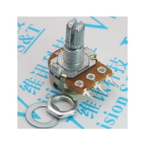 50pcs WH148 Linear Potentiometer 15mm Shaft With Nuts And Washers 3pin WH148 B1K B2K B5K B10K B20K B50K B100K B500K B1M