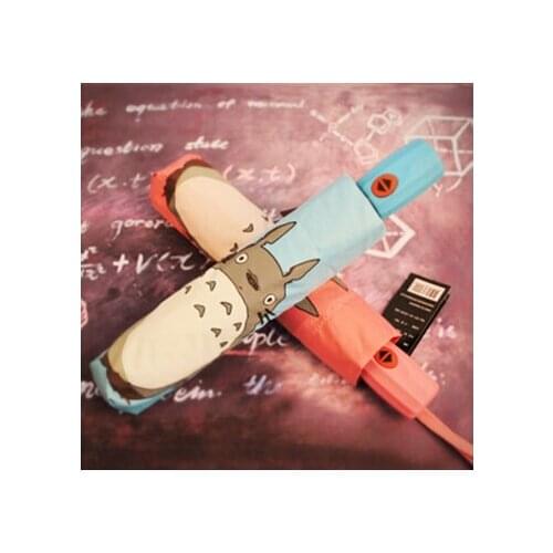 1 piece automatic Totoro Brand Female Cute Funny Women Parasol Anime Folding sunny rainy Umbrellas