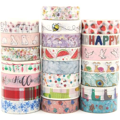 B160-B255 1Pcs Kawaii Cartoon Decoration Tape Paper Washi Masking Tape Creative Scrapbooking Stationary School Supplies