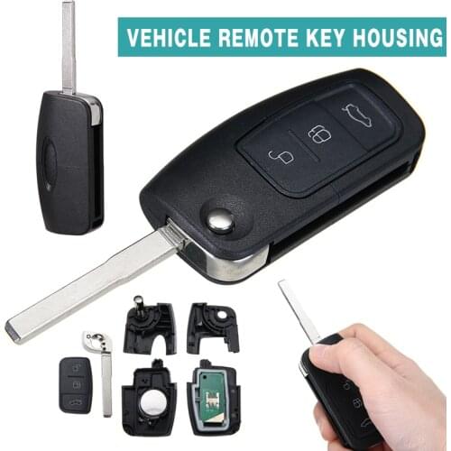 1pc Car Auto 3 Button Flip Remote Key Fob 433MHz 63 40BIT Chip Fit For Ford Focus Mondeo Fiesta S Max Galaxy Accessories Parts