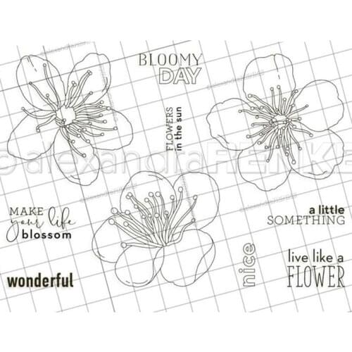 Flower stamps Clear Stamp for Scrapbooking Transparent Silicone Rubber DIY Photo Album Decor 0772