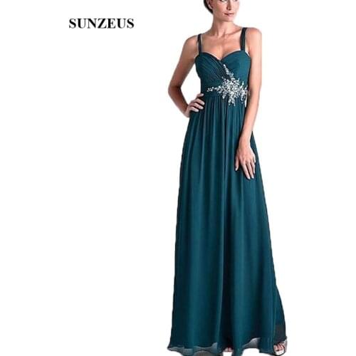 Long Chiffon Mother Of The Bride Dress With Lace Jacket Sweetheart Spaghetti Straps Wedding Guest Dress robe mere de la mariee