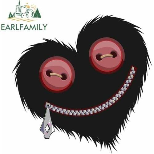 EARLFAMILY 13cm x 12.9cm Creative Black Heart Car Sticker Vinyl Car Wrap Decal 3D Custom Printing Waterproof Sticker