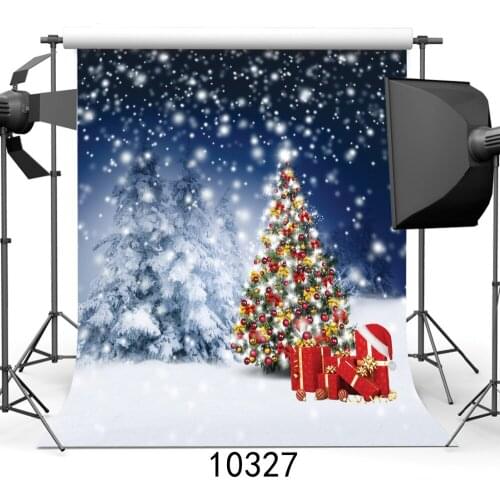 Snowflakes Photography Backdrops Christmas Tree Gift Backgrounds for Photo Studio Party Children Baby Photophone Photocall