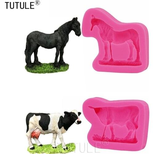 Cow Mold,Farm Animal Mold - Horse Silicone Mold,Polymer Clay Resin Fondant,Mustang Pony Silicone Rubber Flexible Food Safe Mould