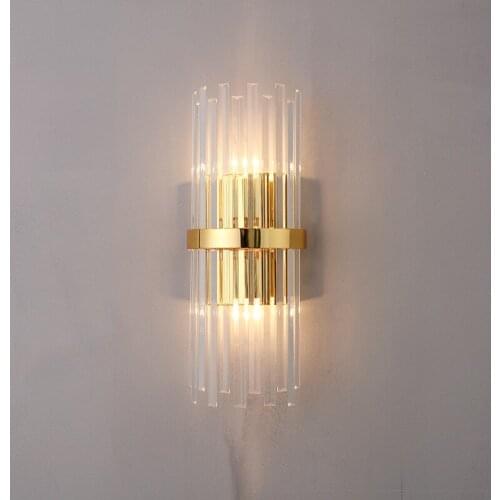 Crystal Wall Lamps Modern Bedroom Light Luxury Wall Lamps Nordic Aisle Decorated Living Room Decoration Led Wall Art Sconces