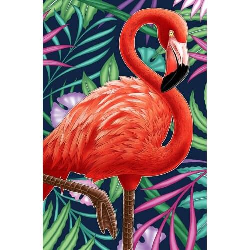JMINE Div 5D Flamingo tropical Leaves Full Diamond Painting cross stitch kits art High Quality Animal 3D paint by diamonds