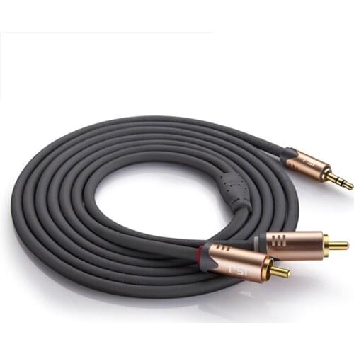 Jsj audio cable 3.5mm audio cable one point second 3.5 dual rca 2rca audio computer speaker cable