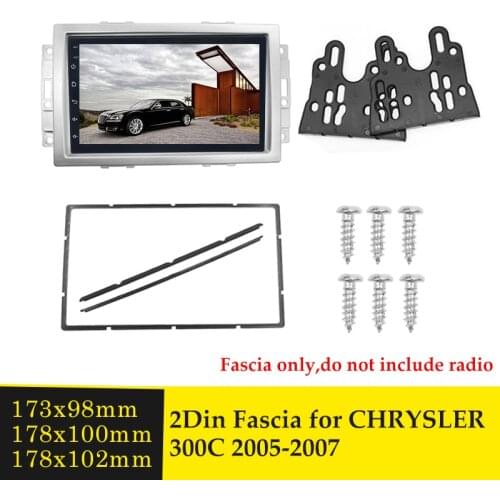 2 Din Car Fascia Stereo Radio Frame Cover Fascias Trim Kit for CHRYSLER 300C 2005 2006 2007 DVD Player Bezel Fitting Frame Panel