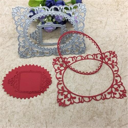 Square Lace photo frame Metal Cutting Dies Stencil Scrapbooking Photo Album Card Paper Embossing Craft DIY Dies Cut