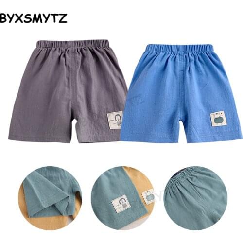 Summer Childrens Shorts Baby Boy Clothing Korean Cotton Linen Pants Boys Girls Pant Cartoon Children Casual Pants Kids Wears