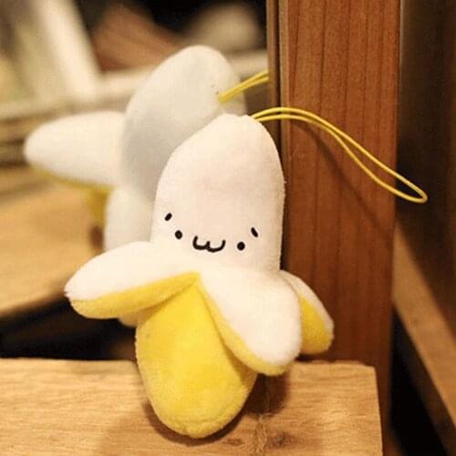 Lovely cute 7cm plush Simulation Banana Backpack decoration stuffed soft Favorite Keychain Appetizing Pendant gift for lover