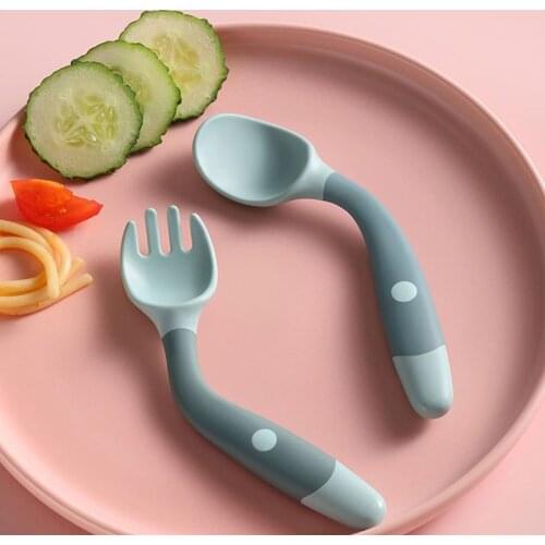 Baby Soft Twist Spoon Fork Feeding Set Child Kids Dishes Infant Toddler Feeding Accessories Tableware Children Goods