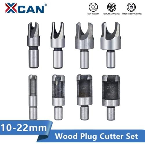 XCAN Plug Cutter Set 8pcs Carbon Steel Woodworking Drill Bit Hole Cutter Core Drill