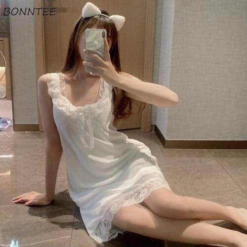 Nightgowns Women Homewear Girls Breathable Daily Sweet Japanese Style Female Sleep Soft Casual Trendy Kawaii Clothing Sexy Solid