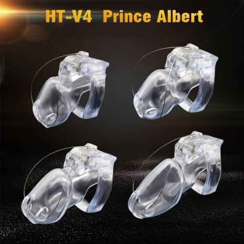 2021 New Resin Male Chastity Device HT V4 Prince Albert PA Puncture Cock Cage With Penis Ring Bondage Belt Fetish Adult Sex Toys