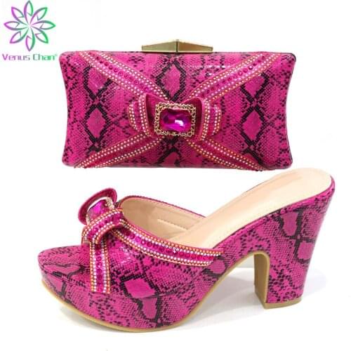 New Arrival Shoes and Bag Set African Sets 2020 Shoe and Matching Bag for Nigeria Latest Party Women Shoes and Bag Set In Italy