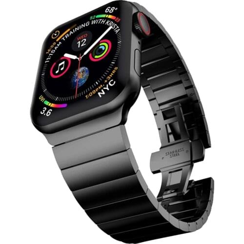 Luxurious Stainless Steel Butterfly Metal strap for Apple Watch 6 40mm 44mm iWatch 6 5 4 3 SE 38mm 42mm Bracelet Watchbands