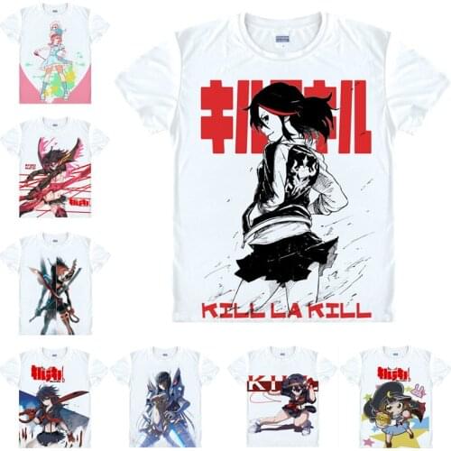 Coolprint Japanese Anime Shirt KILL La KILL T-Shirts Multi-style Short Sleeve Matoi Ryuuko Jakuzure Nonon Cosplay Costume Kawaii