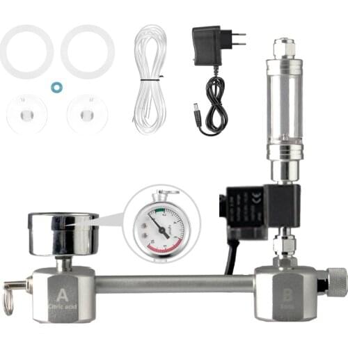 Aquarium DIY CO2 Generator System Kit CO2 Generator System with Solenoid Valve Bubble Counter & Check Carbon Dioxide Reactor Kit