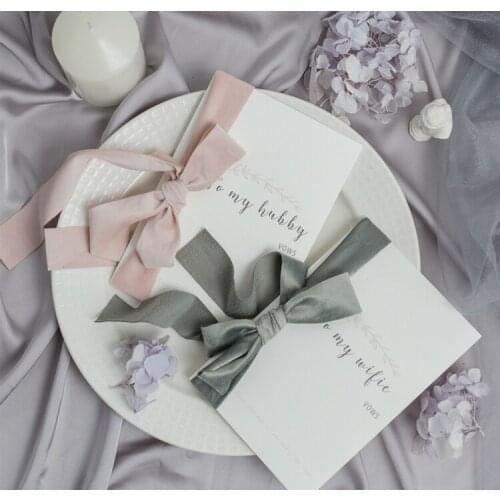 Wedding Vows Card Oath Marriage Book With Velvet Ribbon Bridal Shower Gift To My Hubby Flatlay Prop Declaration Romantic 2pcs