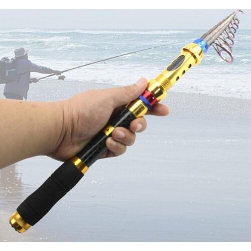 1.8m-3.6m Ultra Short Carbon Telescopic Fishing Rod Fast Action Ultralight Carp Surf Spinning Rod rod support boat Pikes fish