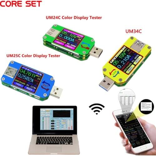 UM34/UM34C UM24/UM24C UM25/UM25C Color LCD Display USB Voltage Tester Current Meter Voltmeter Battery Charge Measure