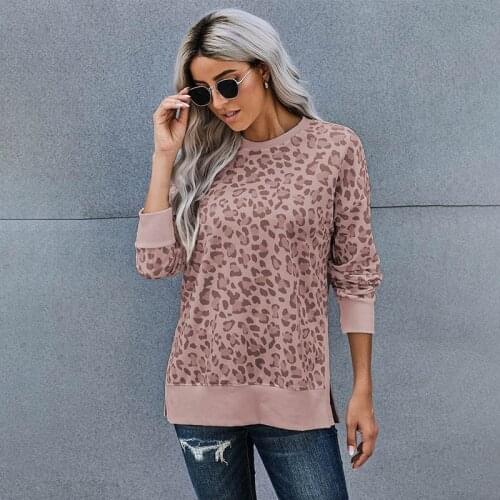 Autumn Woman Sweatshirt Without Hat Leopard Print Long Sleeve Large Size 2XL Streetwear Hoodies Tops Fall Womens Clothing 2020