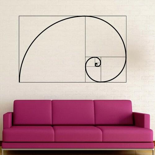 Golden Ratio Wall Decal Geometry Math School Vinyl Wall Stickers Classroom Decoration Wall Decals Living Room Home Decor C841
