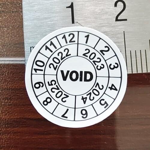 10000 pcs/lot 20mm diameter Warranty VOID damageable paper label sticker, Item No.V02