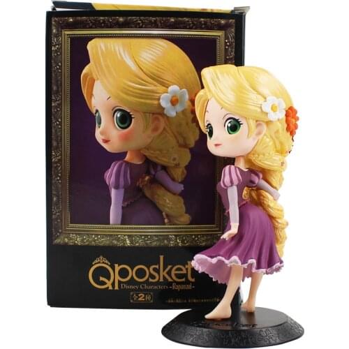13.5cm Q Posket Tangled Rapunzel PVC Figure Model Toy Princess Doll Gift for Girls