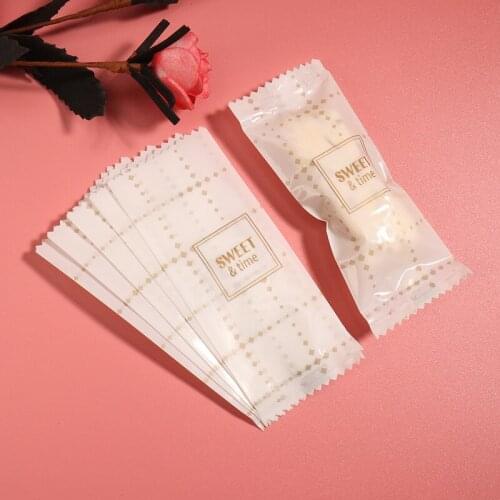 200pcs/lot Nougat Wrapping Handmade Best Wish Milky Transparent Gift Candy Wrapper Wedding Party DIY Plastic Sugar Packaging Bag