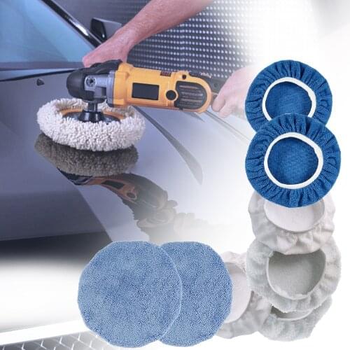 8Pcs Car Microfiber Polisher Bonnets Polishing Pads Wax Wash Buffer Waxing and Polishing Set Bonnet Polishing Buffer 9 10 Inch