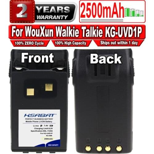 HSABAT 2500mAh Battery for Wouxun CB Radio Walkie Talkie KG UVD1P KG-883 KG-659 KG-669 KG-679 KG-699 KG-703